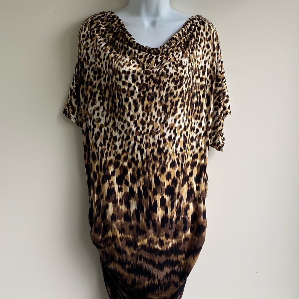 Carmen Marc Valvo Animal Print Swim Coverup